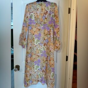 Forever 21 Pastel Floral Long Sleeve Dress